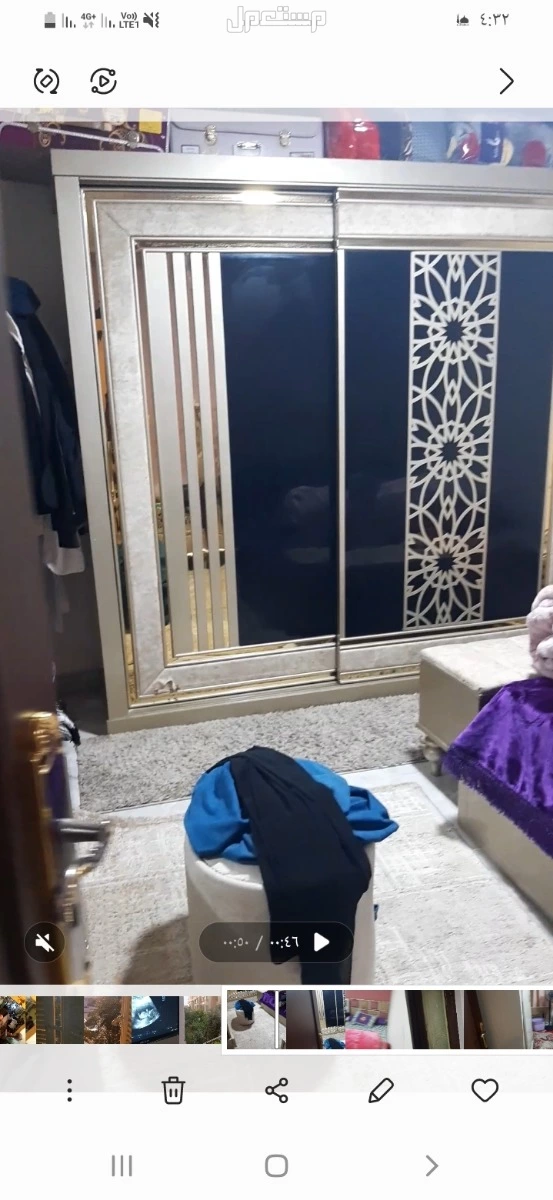 للبيع غرفة نوم مودرن حديثة شامبين مستعمله كام شهر
