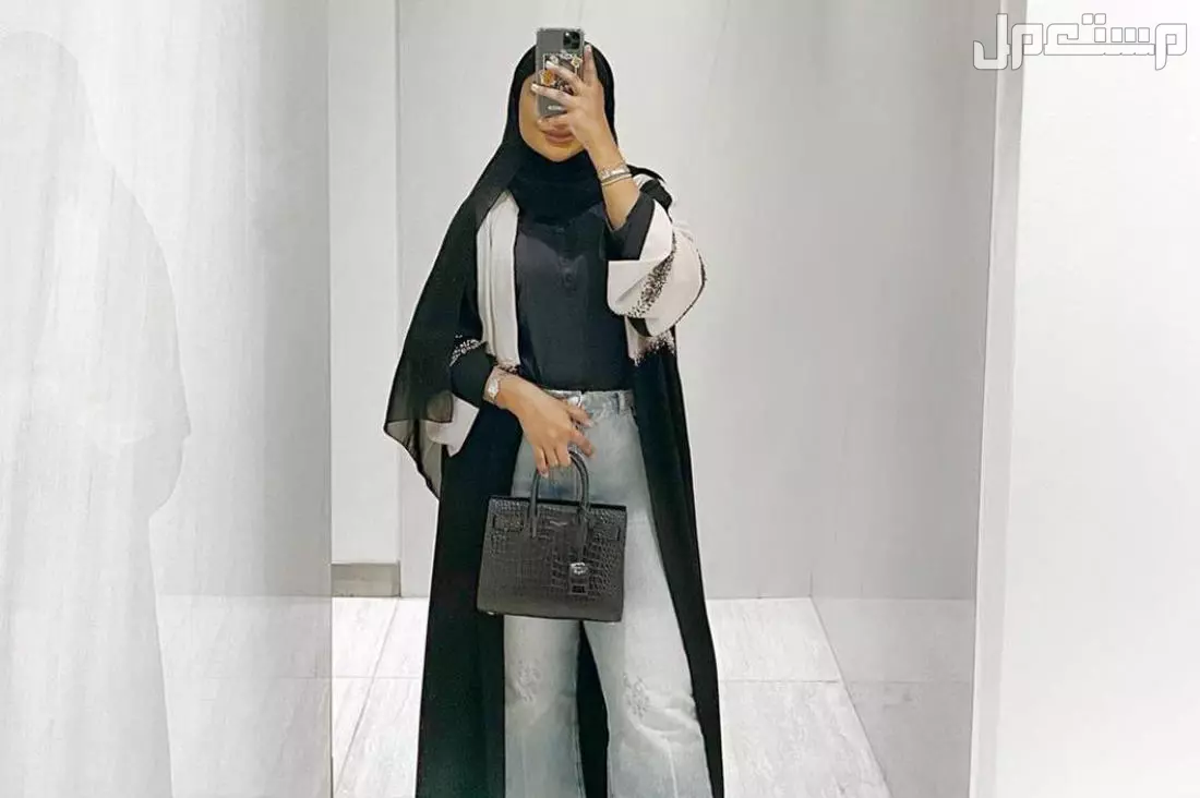 أجمل أفكار تنسيق عبايات مفتوحة سوداء مع الصور أفكار تنسيق عبايات مفتوحة سوداء