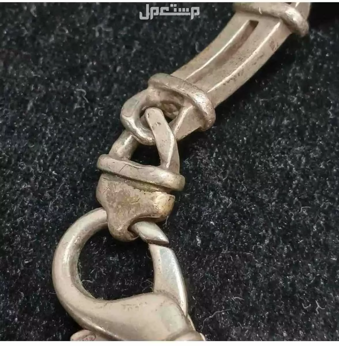 سوار اسوارة فضة ثقيلة Chunky Flat Fence Chain