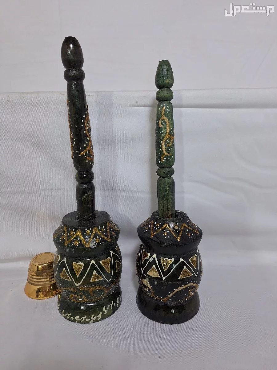 طقم مدقات باروود خشب منقوش بالدمام