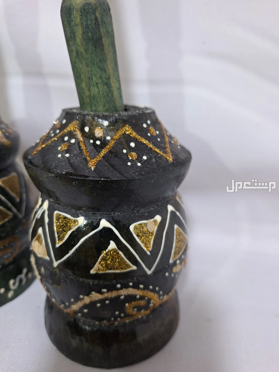 طقم مدقات باروود خشب منقوش بالدمام