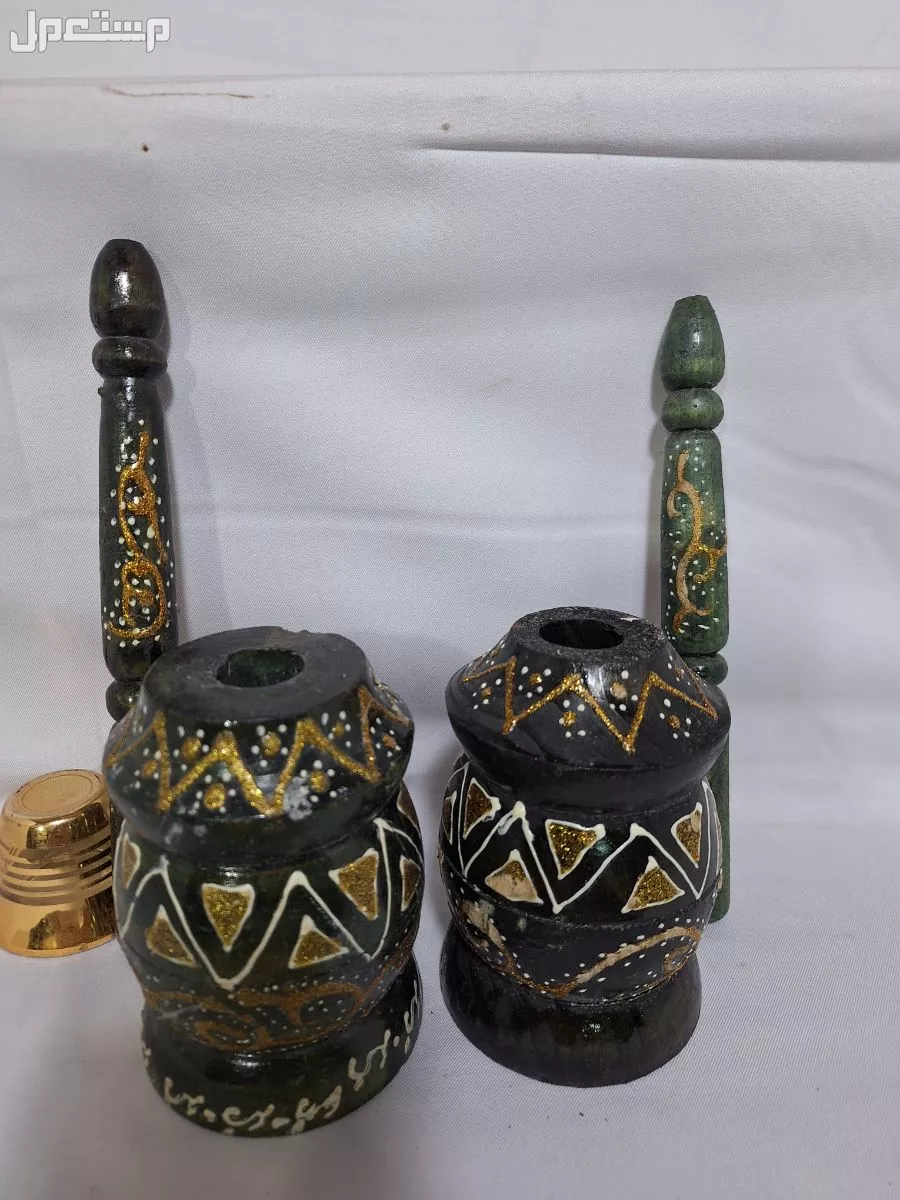 طقم مدقات باروود خشب منقوش بالدمام