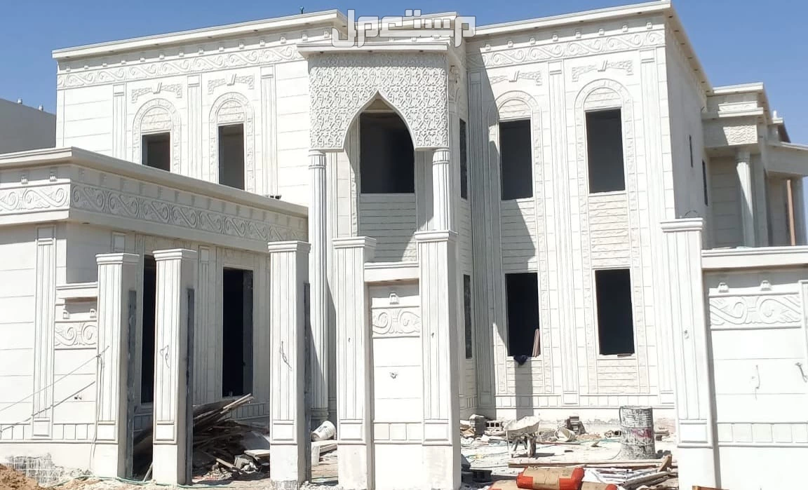 تشطيبات واجهات خارجية بديل الحجر لياسة ملونة