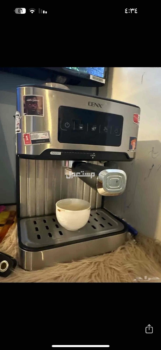 ماكينه قهوه للبيع مستعجل للحاجه جديده نظيفه