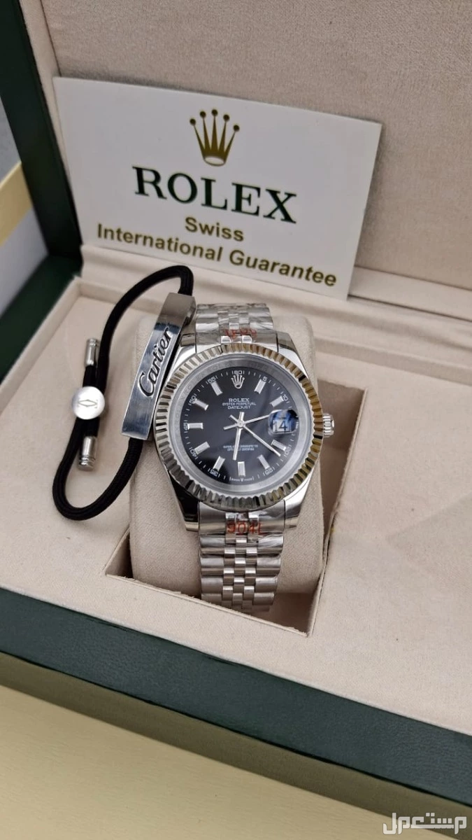 ✨✨✨✨✨✨ توفرت مجددا اطقم رجاليه  💥 ساعه رولكس رجالي ROLEX 💥سواره رجالي ماركه كارتير او مسيكاء  💥درجه أولى  💥 تاريخ 🔥 سعر 259ريال  ⚡ملحقات متوفره باالطلب  الرياض توصيل فوري