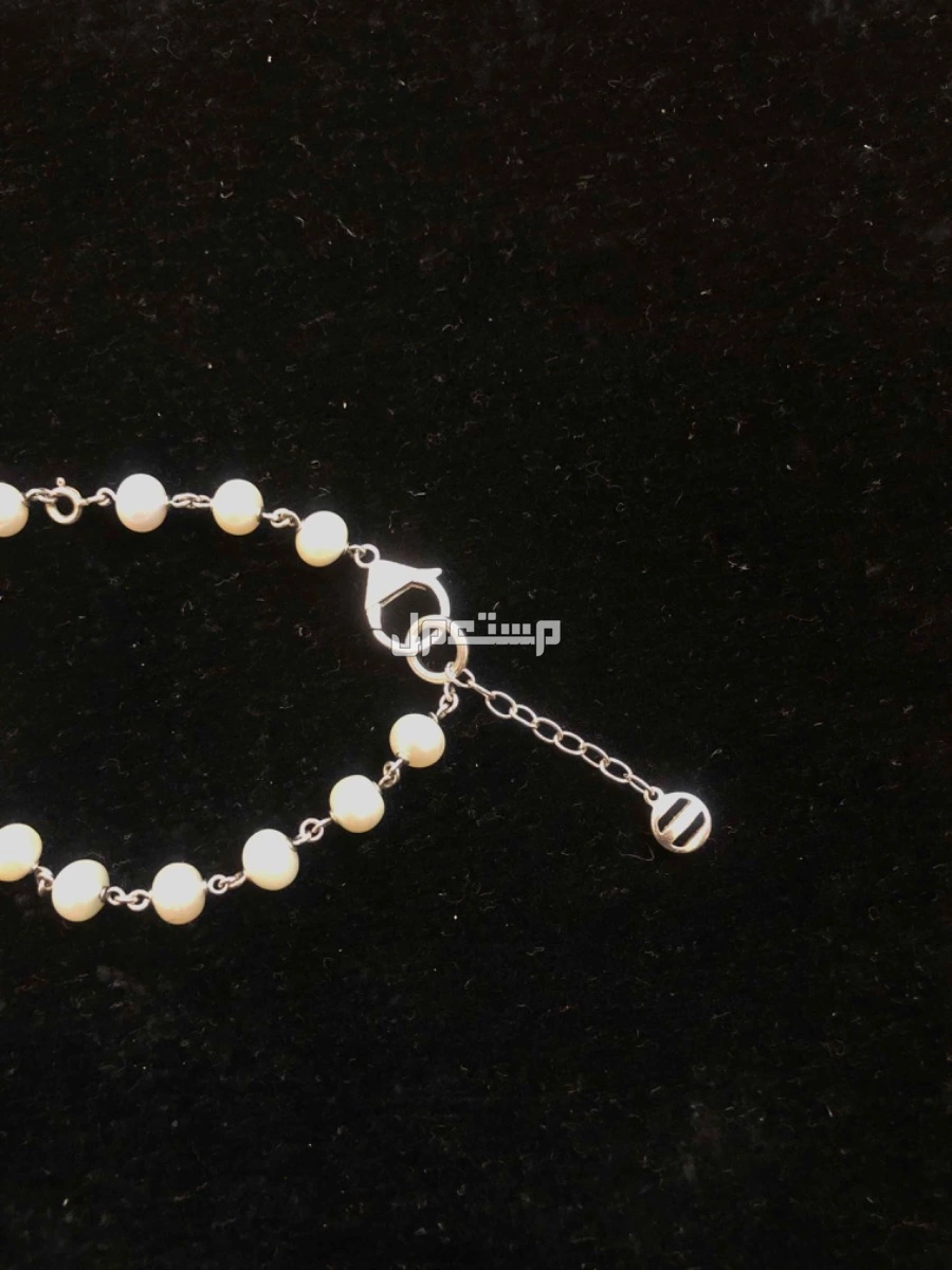 سوار انسيال فضة ماركة ارماني ARMANI بحجر لؤلؤ أصلي