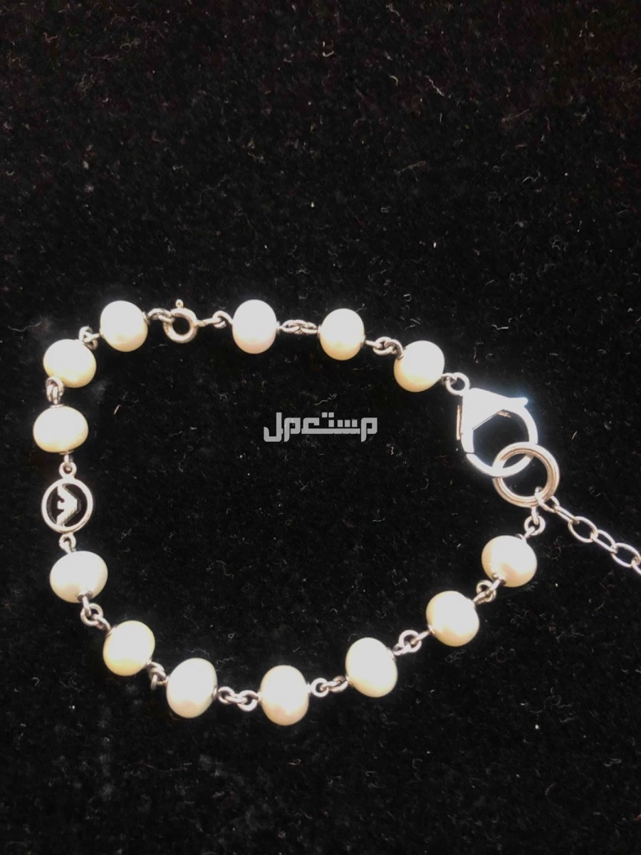 سوار انسيال فضة ماركة ارماني ARMANI بحجر لؤلؤ أصلي