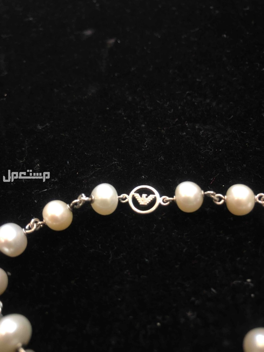 سوار انسيال فضة ماركة ارماني ARMANI بحجر لؤلؤ أصلي