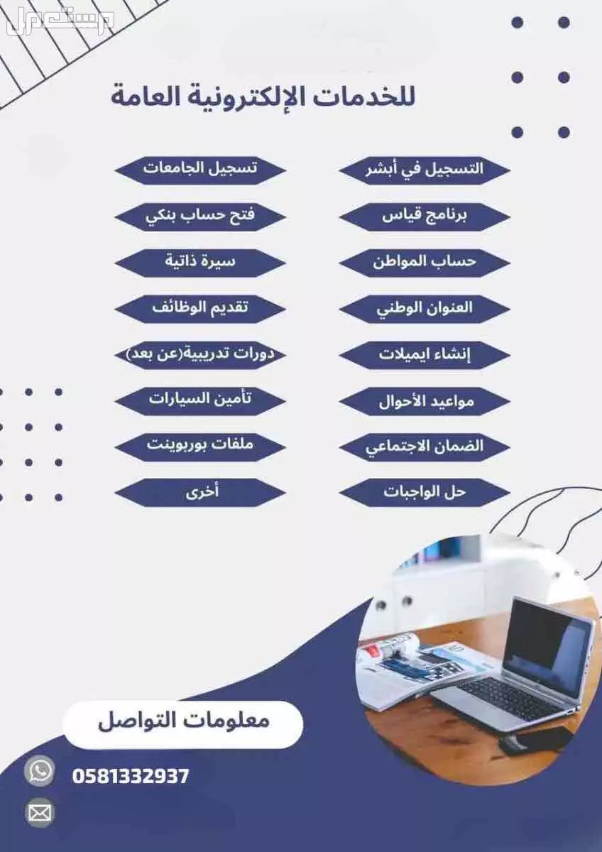 العمل على جميع الخدمات في المنصات الالكترونية 111