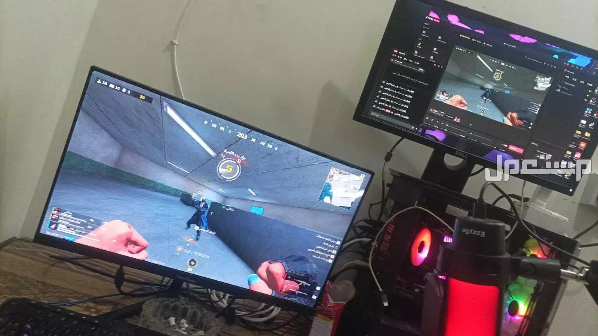 كمبيوتر بثوث والعاب للبيع كامل مع كراتين القطع