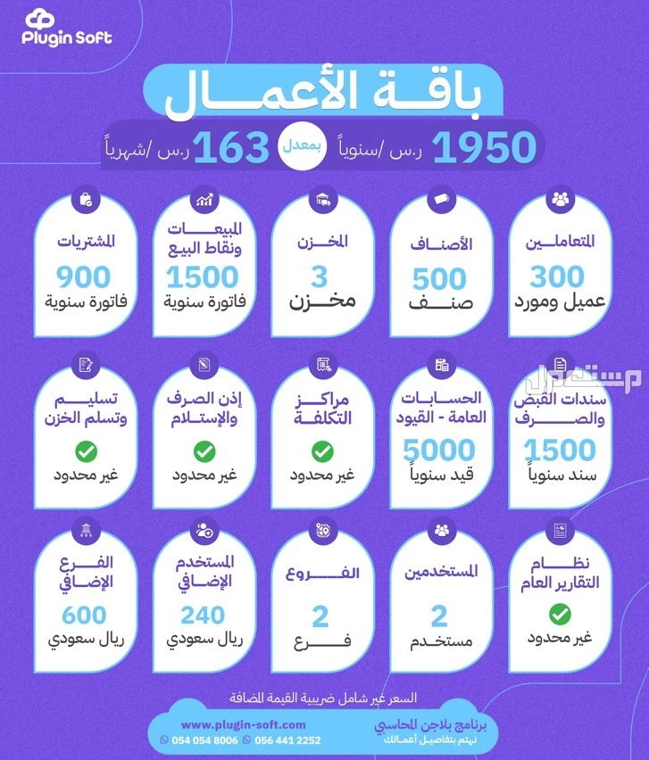 فاتورة ذكية وتقارير تفصيلية و ادارة للمخزون كل هذا واكثر مع بلاجن باشتراك يبدا من 550 ر.س سنويا