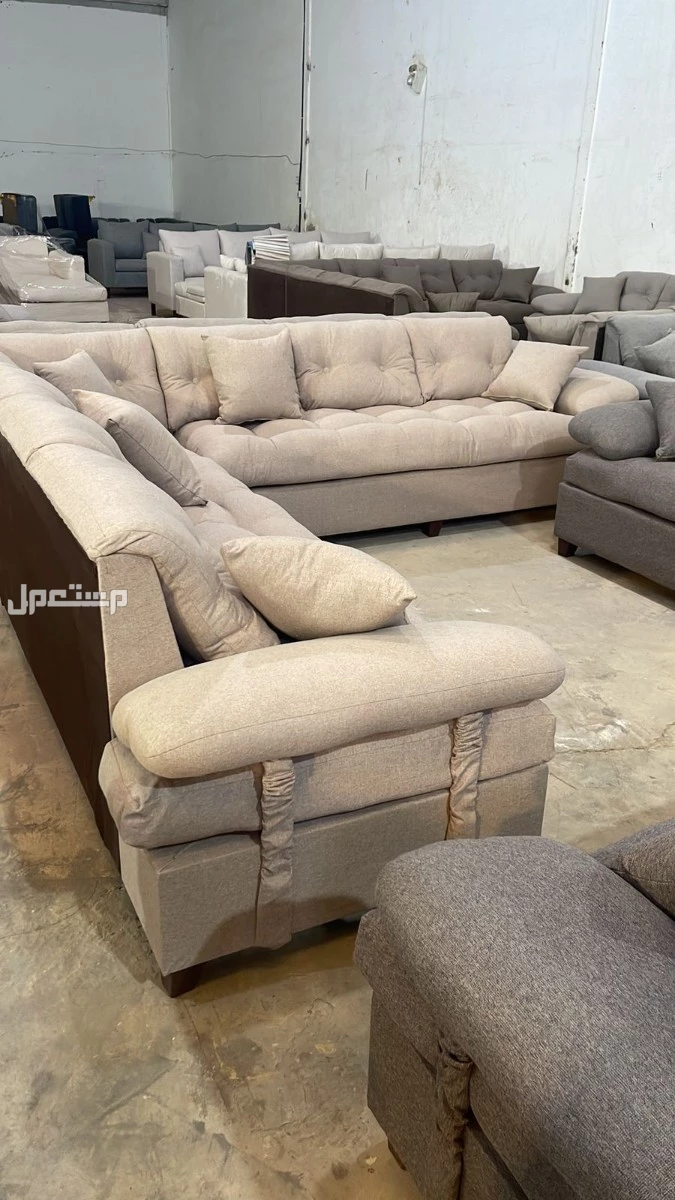 كنب جديد جاهز جميع الالوان بالرياض اطقم حرف ال و7اشخاص مع التوصيل بالرياض