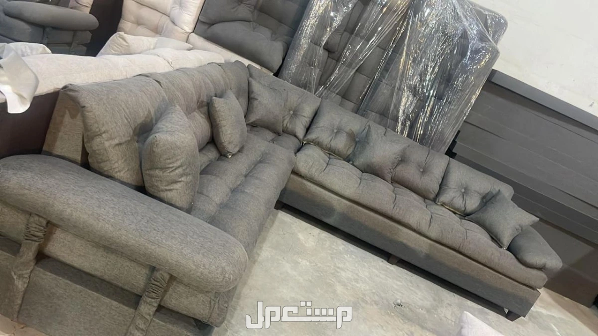 كنب جديد جاهز جميع الالوان بالرياض اطقم حرف ال و7اشخاص مع التوصيل بالرياض