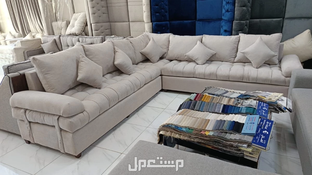 كنب جديد جاهز جميع الالوان بالرياض اطقم حرف ال و7اشخاص مع التوصيل بالرياض