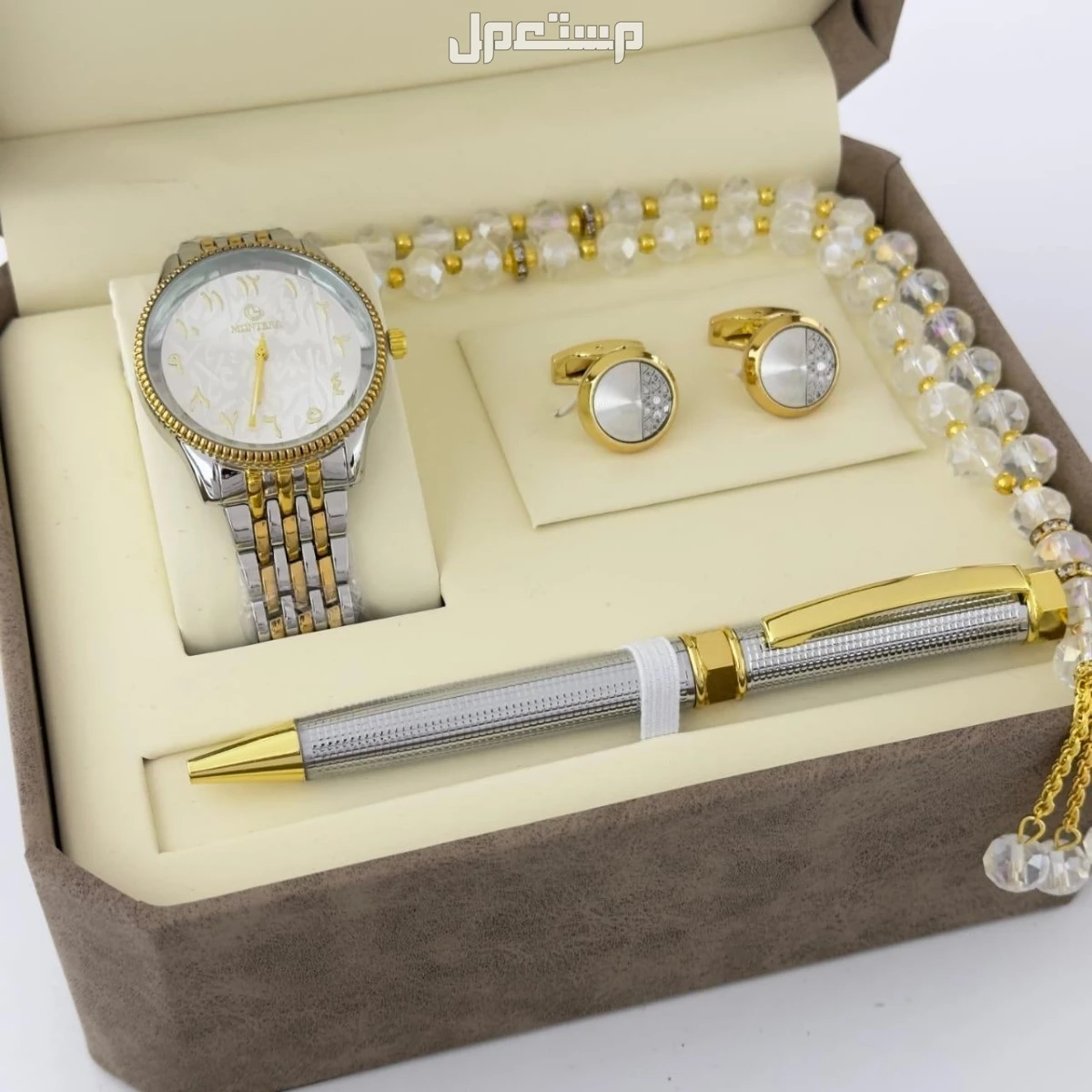 اطقم ساعة وقلم وكبك وسبحة رجالي