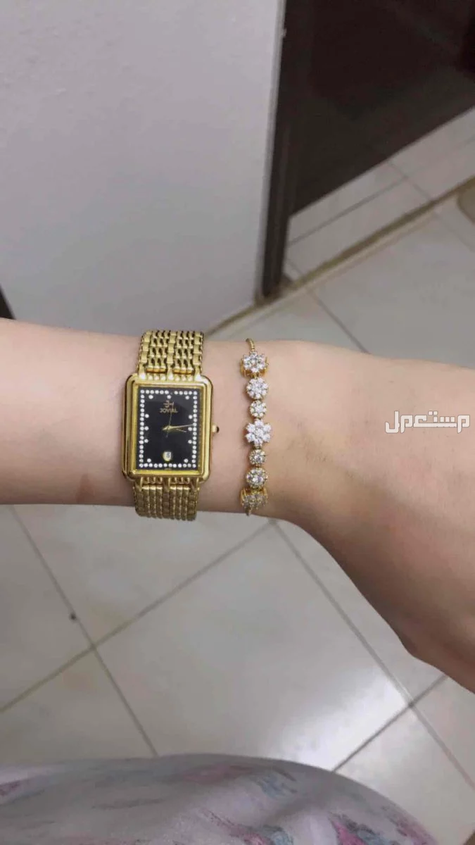 ساعة جوفيال الاصليه مطلية ذهب jovial سويسرية