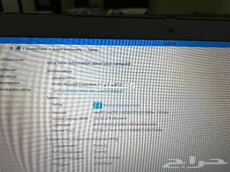 للبيع لاب توب لينوفو بحاله جيده