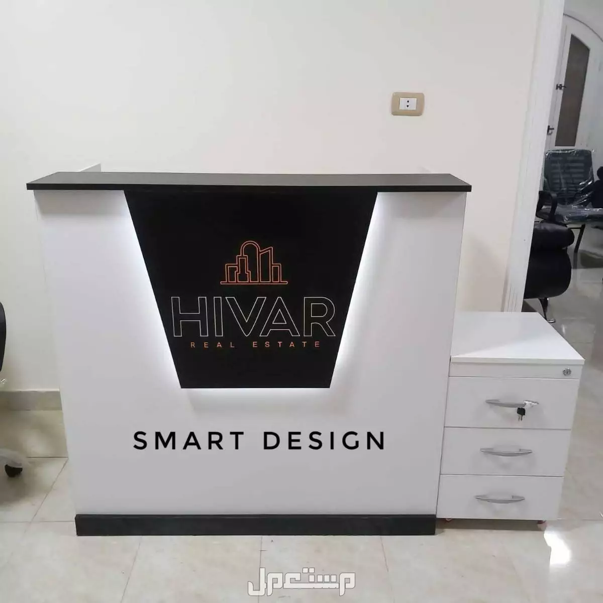 كونتر استقبال خشب mdf اسباني 120سم +وحدات ادرج متحركة متاح جميع المقاسات والألوان للتواصل01151434754