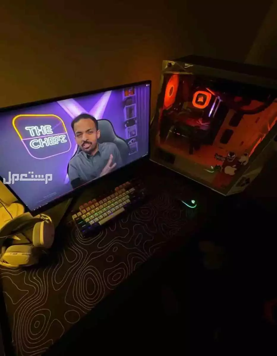 بي سي قيمنق مع كامل ملحقاته الشاشه و الطاوله و الكرسي وماوس و كيبورد