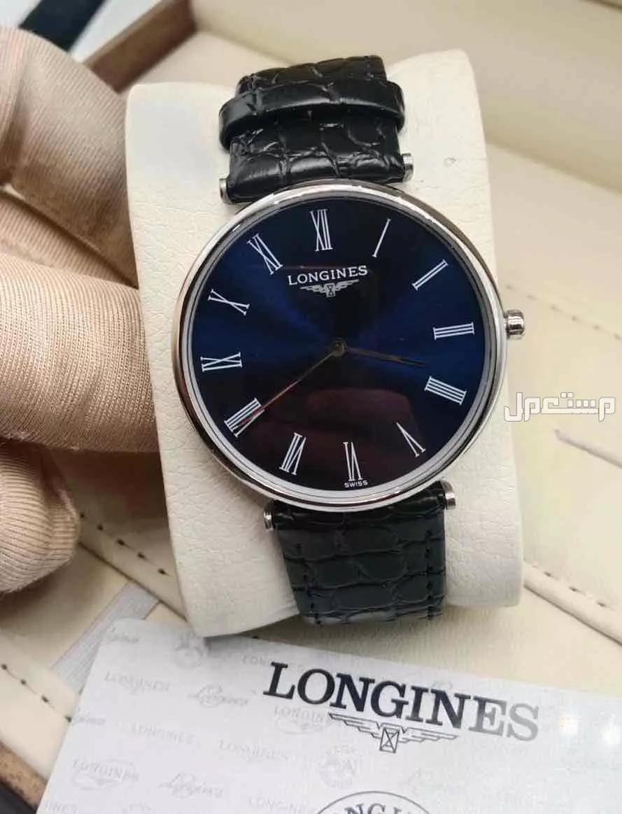 ساعات رجالي ماركة longines ماستر كوالتي جلد وستيل