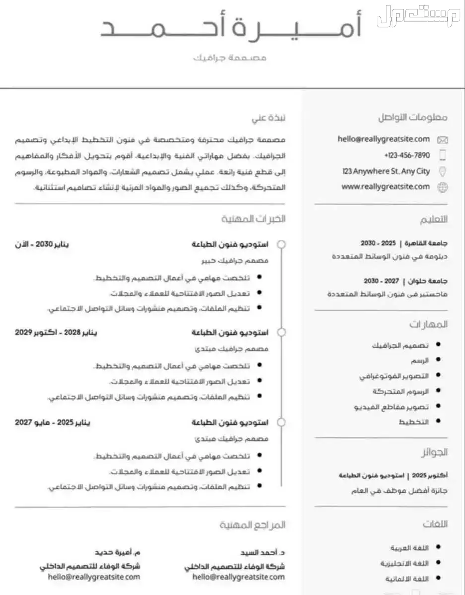 تصميم سيرة ذاتية احترافية في الرياض بسعر رمزي