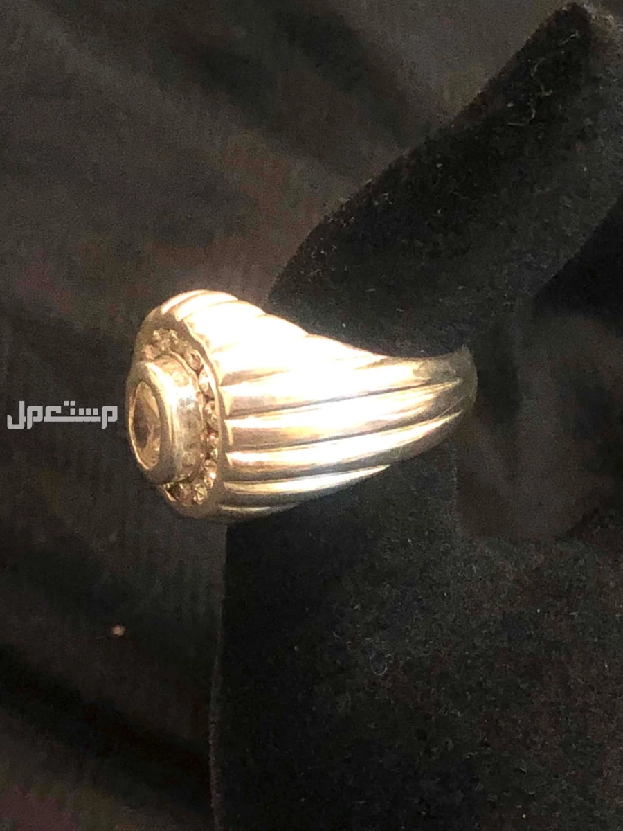 خاتم فضة ثقيل مرصع بحجر الزركون الأصلي