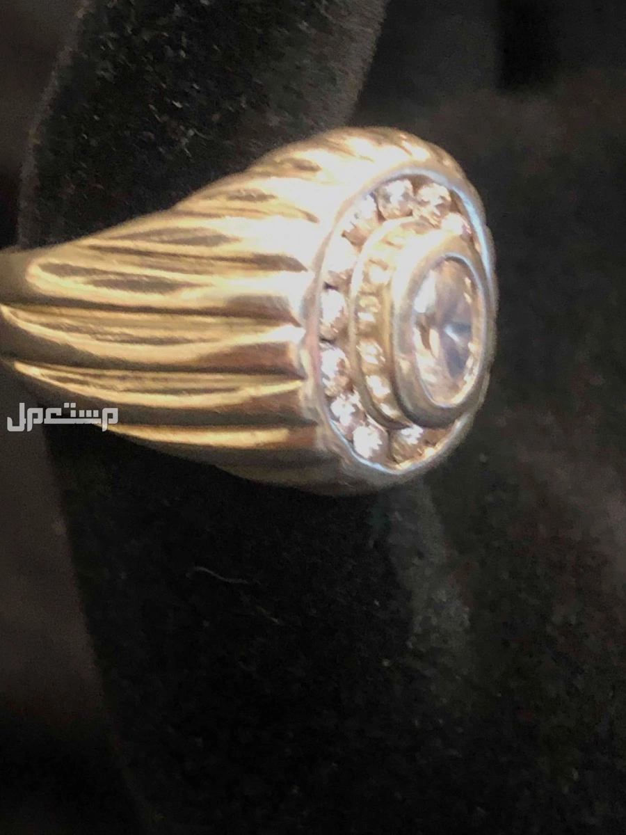 خاتم فضة ثقيل مرصع بحجر الزركون الأصلي