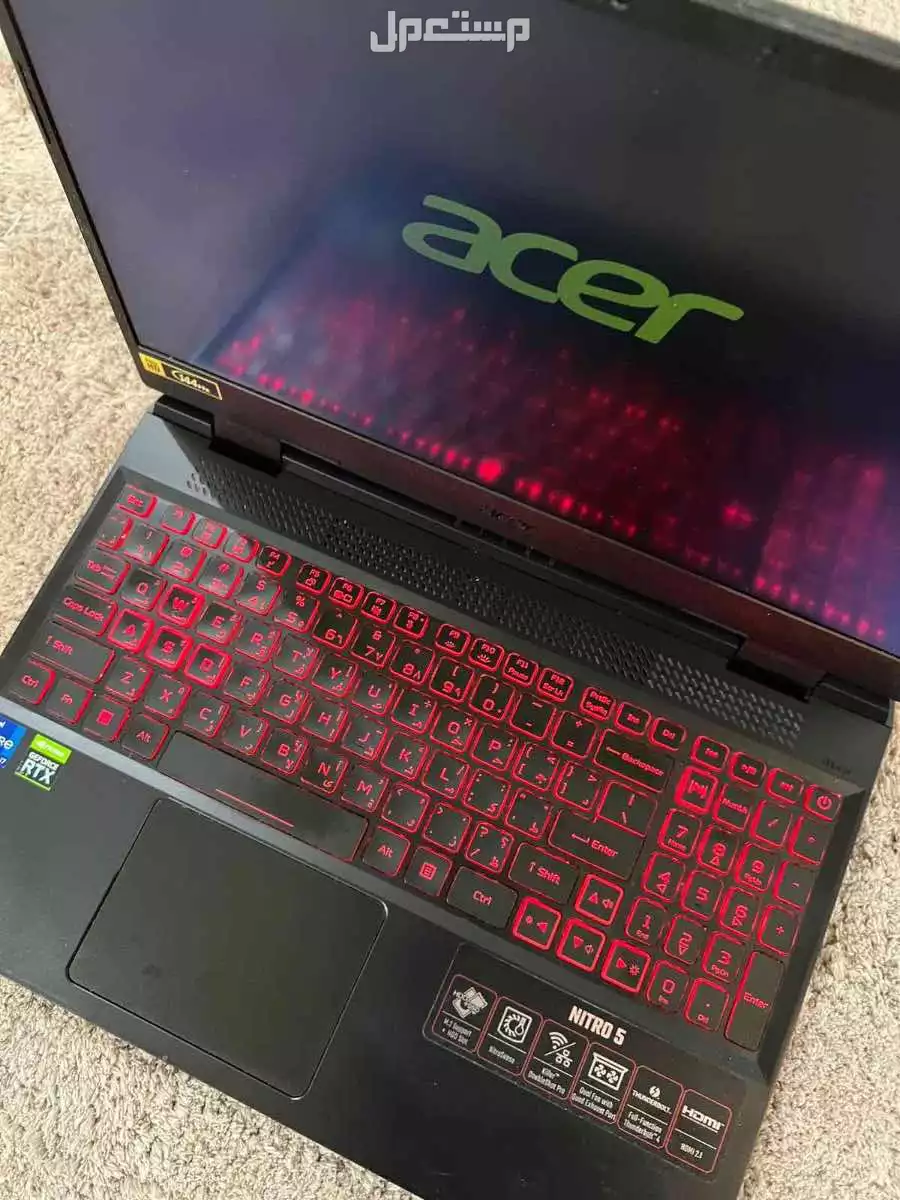 لابتوب acer nitro 5 ماركة إيسر في تبوك بسعر 3200 ريال سعودي