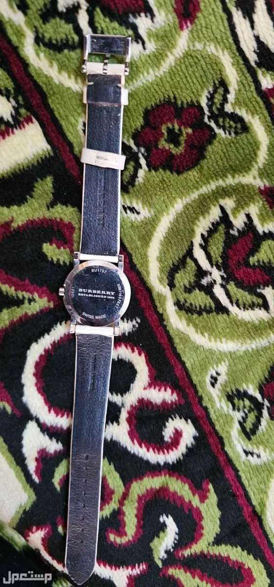 ساعة بربري سويسرية اصلية BURBERRY LADY WATCH WHITE NOVA CHECK DIAL SIGNATURE SLIM LEATHER BU1797