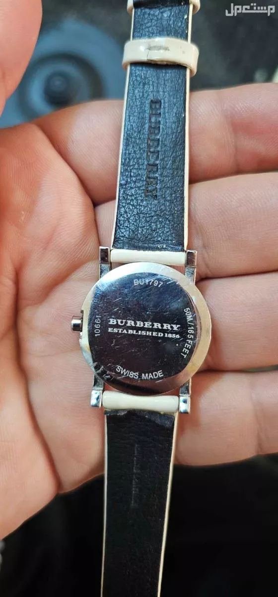 ساعة بربري سويسرية اصلية BURBERRY LADY WATCH WHITE NOVA CHECK DIAL SIGNATURE SLIM LEATHER BU1797