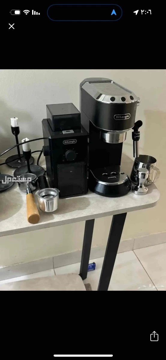 ماكينة قهوة ديلونجي ديديكا نظيفة  للبيع مع المطحنه مع جميع ملحقاتها   في الرياض