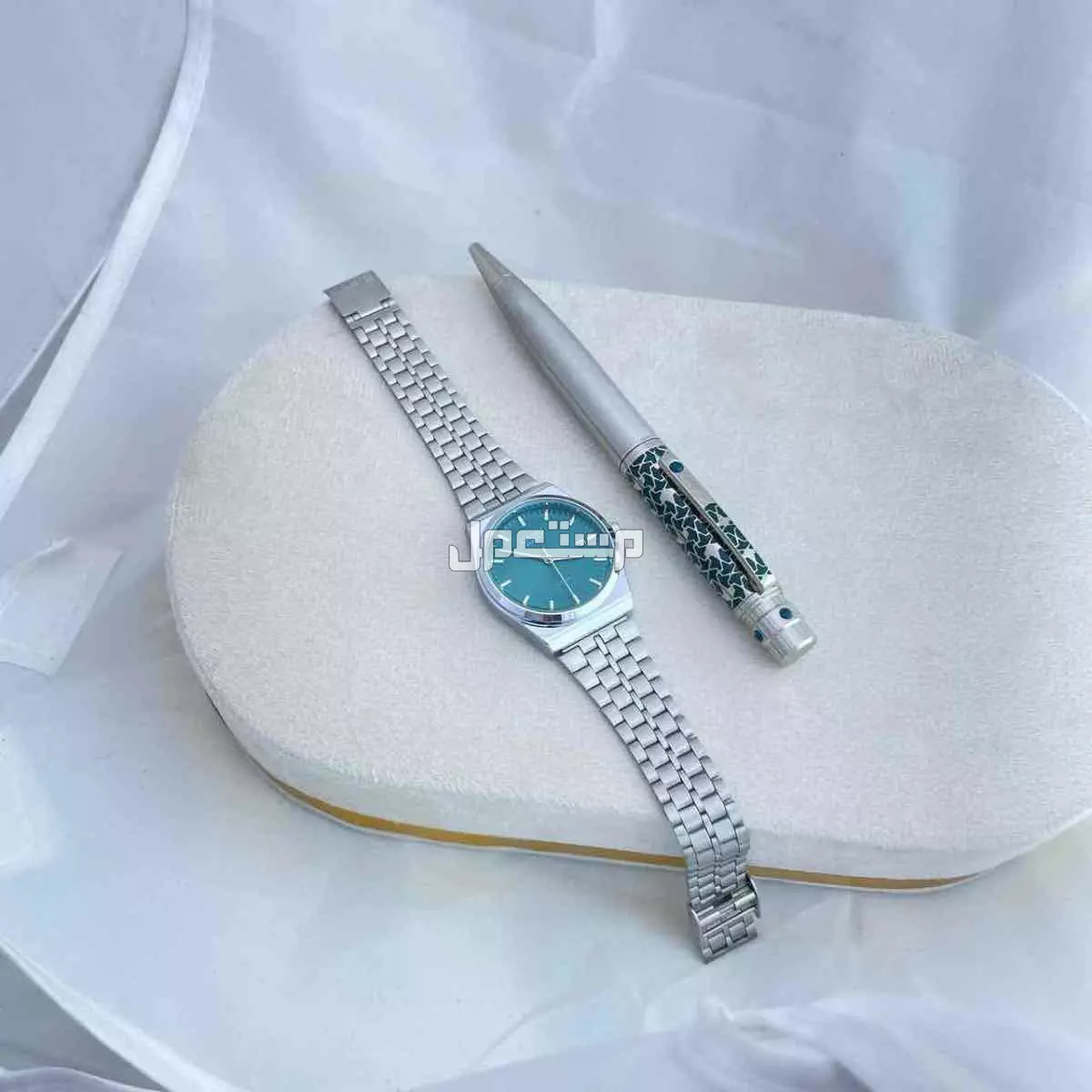 ساعة ماركة كاسيو رجالي طبق الاصل مع قلم كارتير هدية