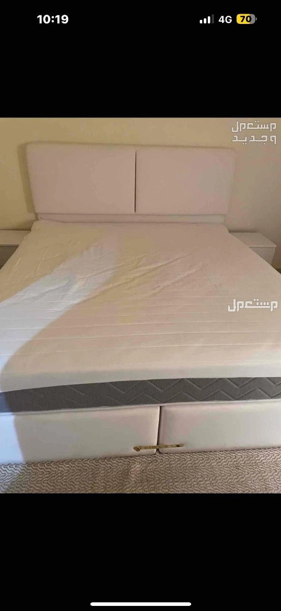 للبيع: قاعدة سرير بأدراج تخزين مع مرتبة وظهر سليب هاي