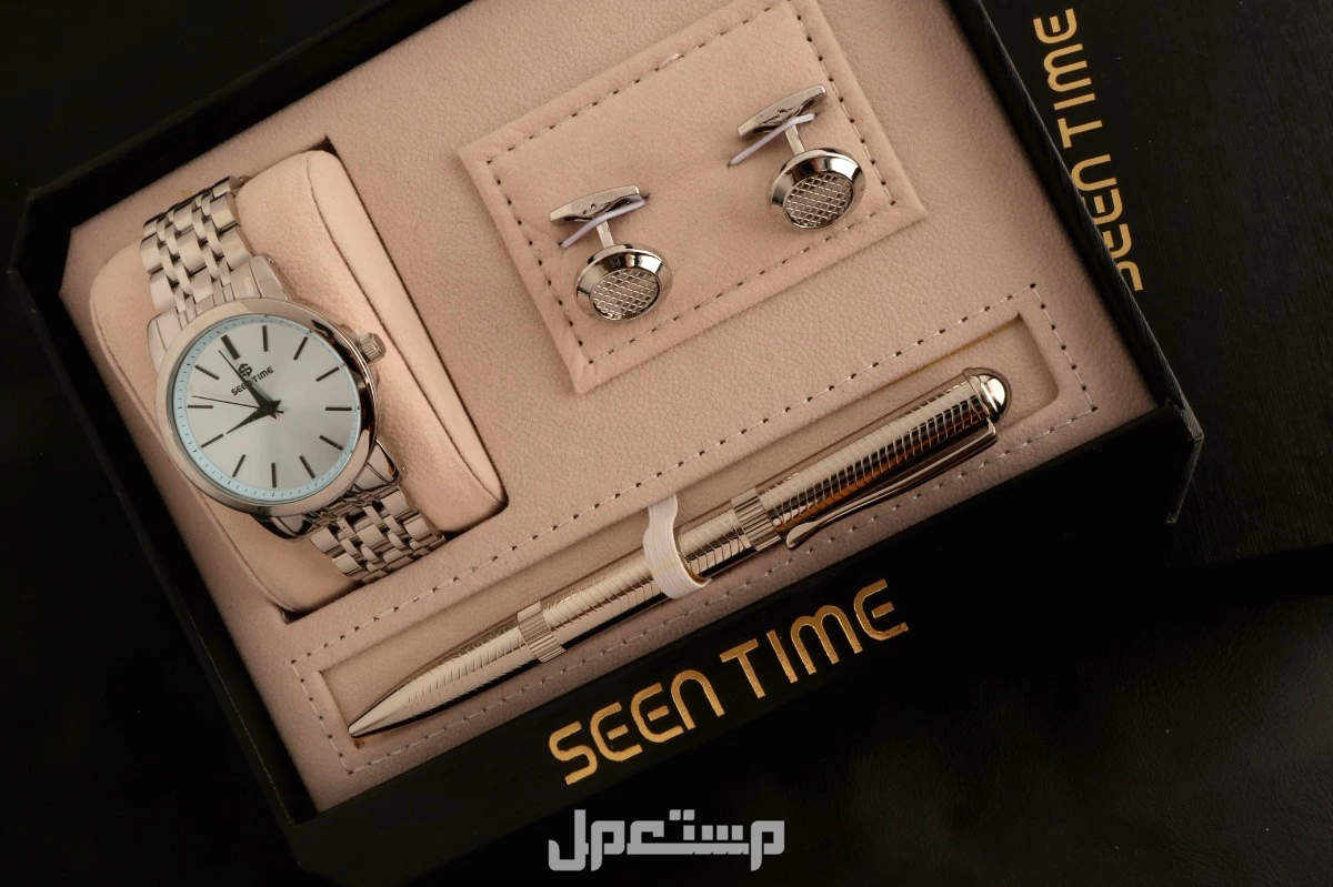 عرض اطقم ساعة وقلم وكبك ستيل  رجالي