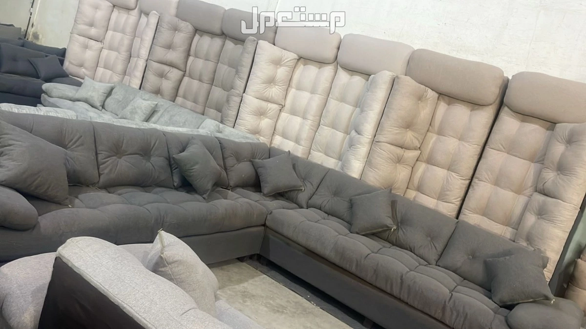 كنب جديد جاهز جميع الالوان بالرياض اطقم حرف ال و7اشخاص مع التوصيل بالرياض 0503414722