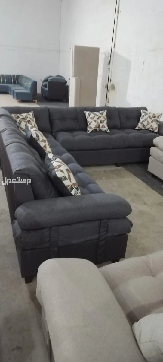 كنب جديد جاهز جميع الالوان بالرياض اطقم حرف ال و7اشخاص مع التوصيل بالرياض 0503414722