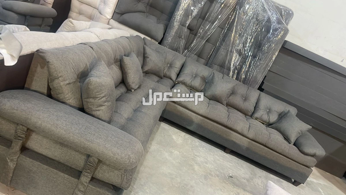 كنب جديد جاهز جميع الالوان بالرياض اطقم حرف ال و7اشخاص مع التوصيل بالرياض 0503414722