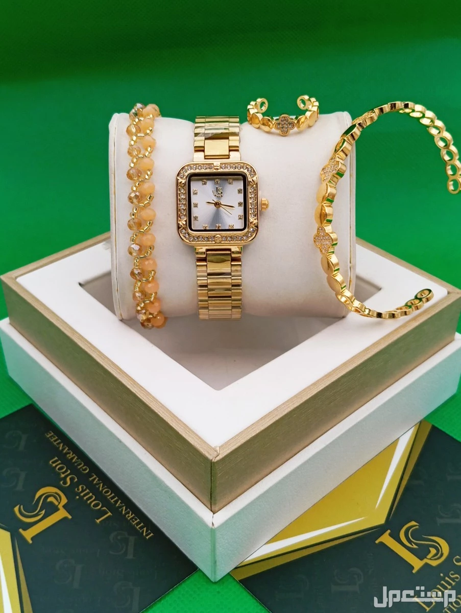 *جديد* طقم نسائي🎁 ساعه  ماركه لويسستون  سواره كرستال& سواره وخاتم  وعلبه   وكيس  وكرت الضمان  ضمان صيانه لمده سنه مويه بطاريه السعر 150 ريال