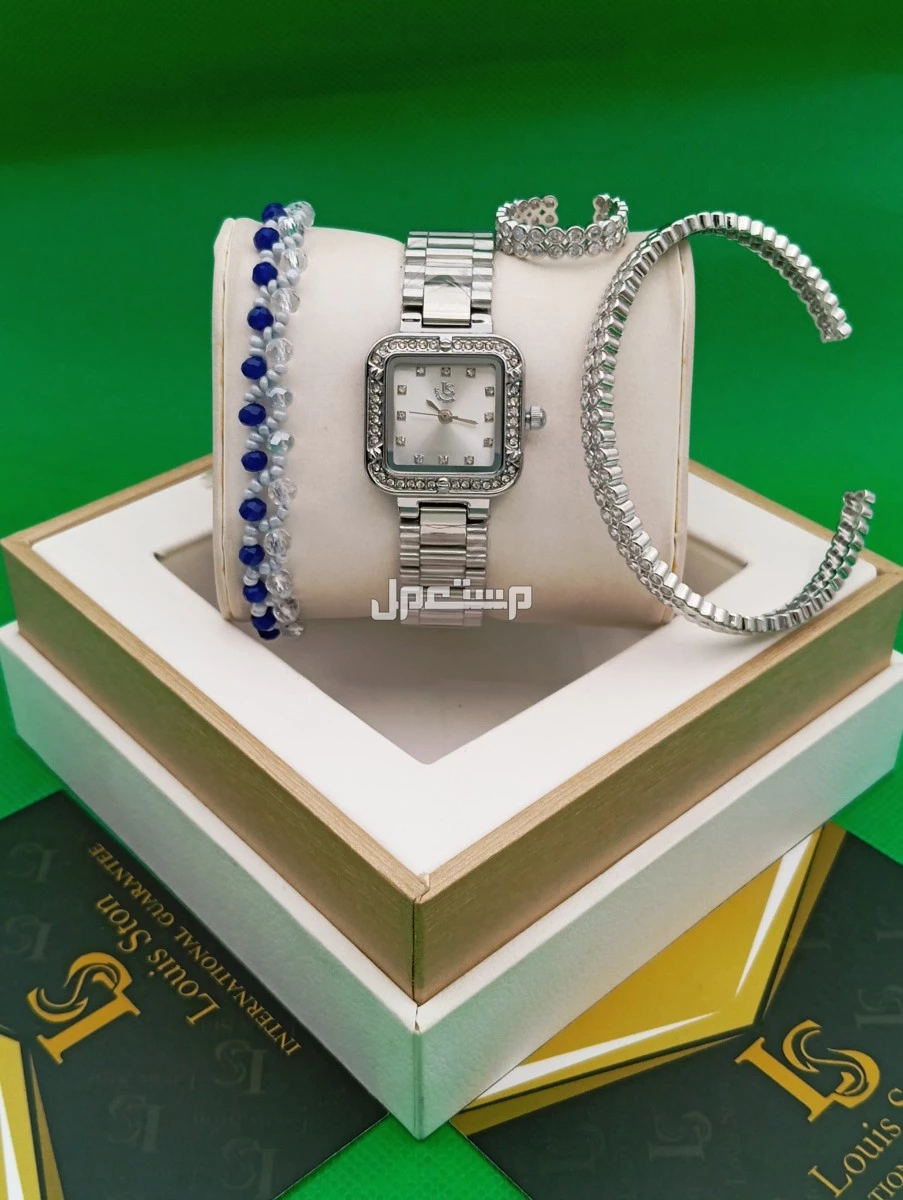 *جديد* طقم نسائي🎁 ساعه  ماركه لويسستون  سواره كرستال& سواره وخاتم  وعلبه   وكيس  وكرت الضمان  ضمان صيانه لمده سنه مويه بطاريه السعر 150 ريال