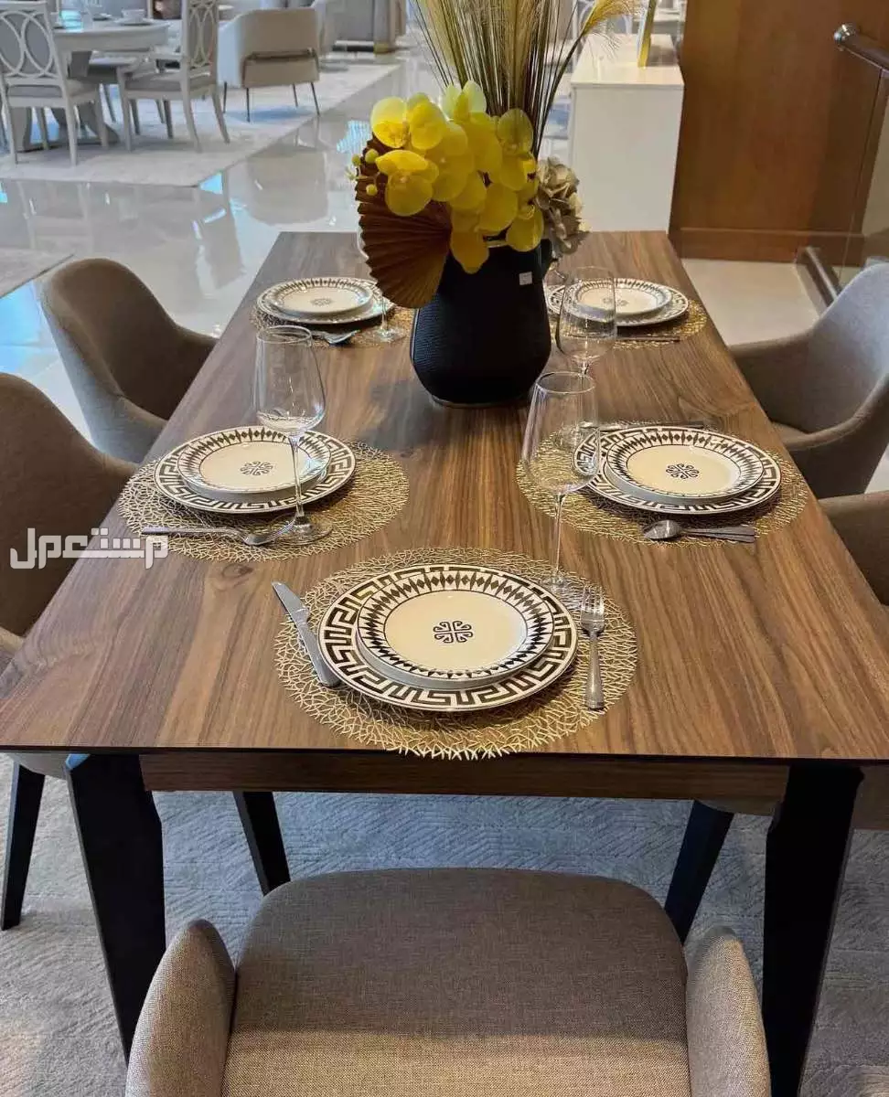 طاولة طعام مقاس 180 سم + 6 كراسي