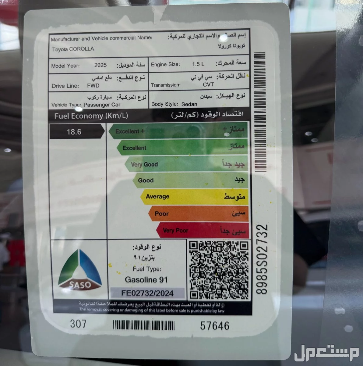 جدول استهلاك الوقود للسيارات تويوتا 2025.. جميع الفئات
