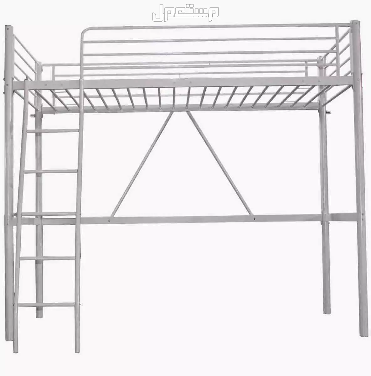 للبيع: سرير فردي علوي من المعدن فانيلا بحجم 200x90 سم.