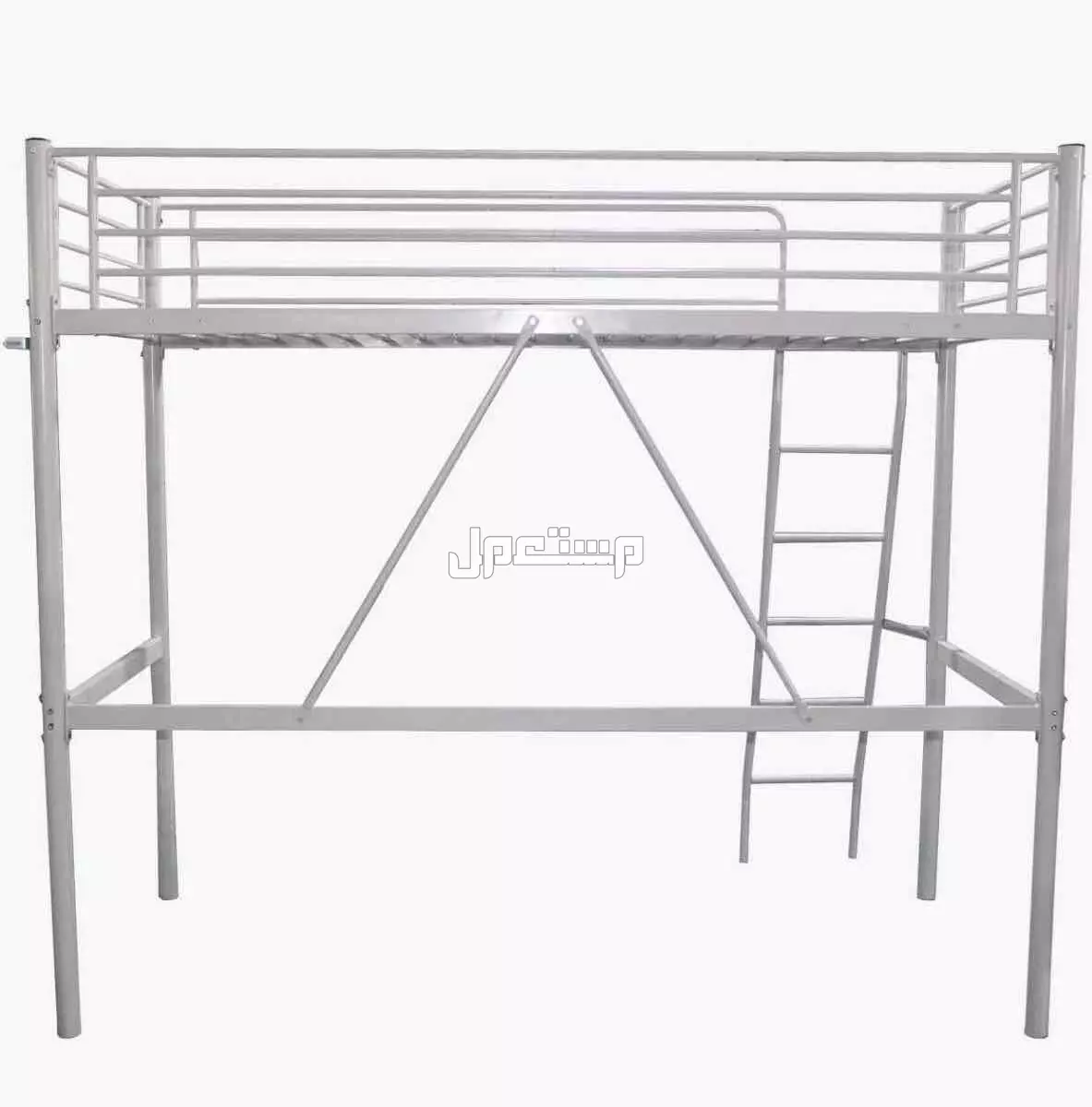 للبيع: سرير فردي علوي من المعدن فانيلا بحجم 200x90 سم.