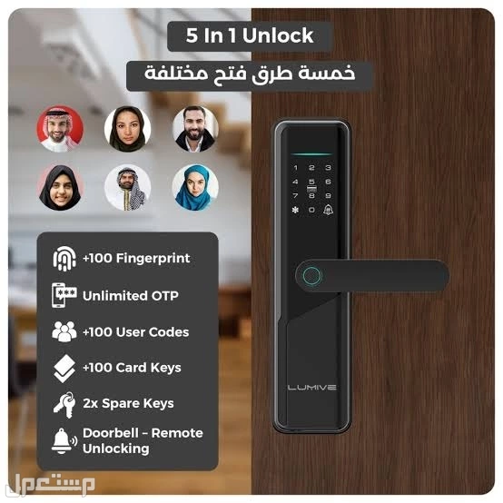 القفل الذكي للابواب الخشبيه في الرياض
