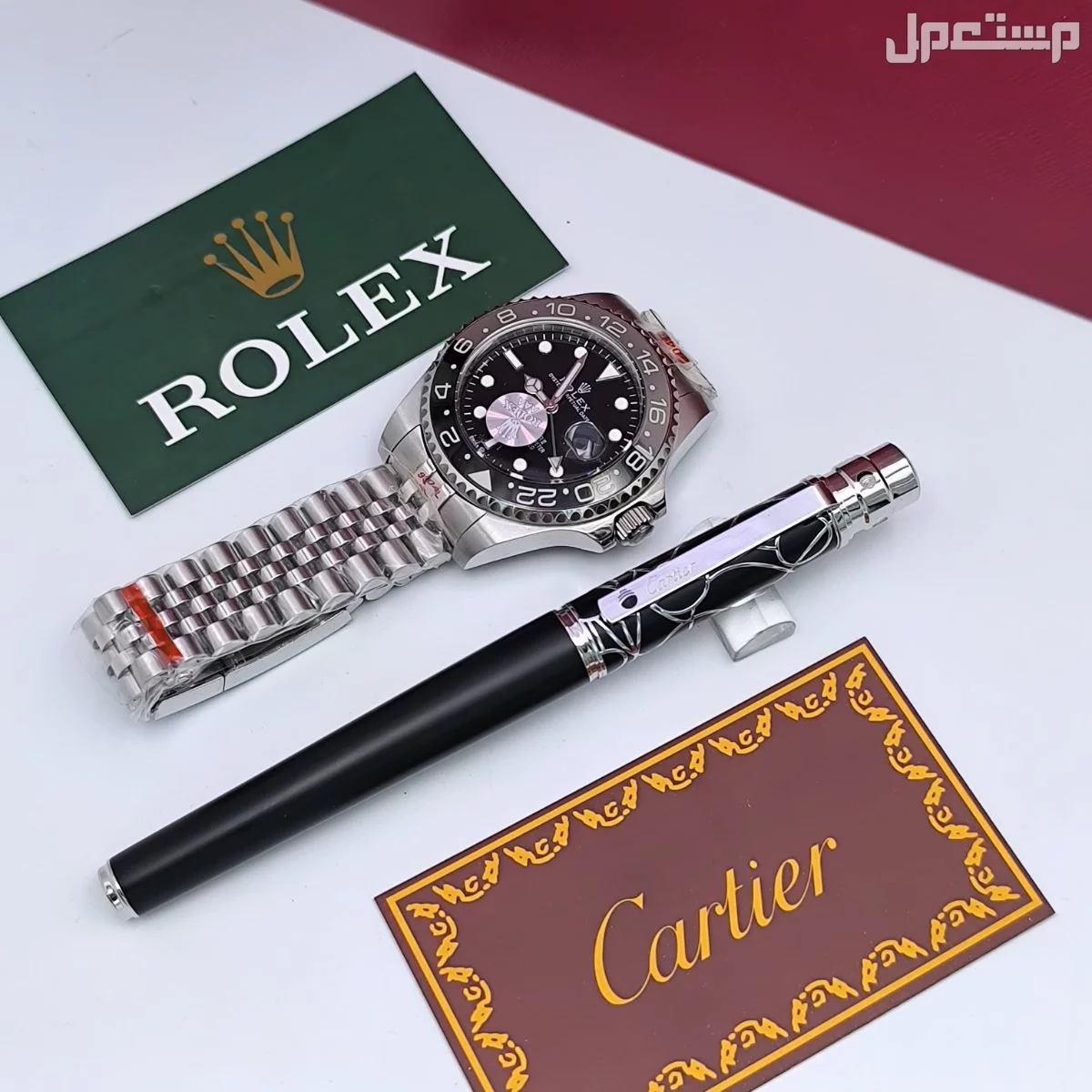 ساعات ____رجالي..   رولكس.. درجه اولى.  مع قلم كارتير درجة اولى مع جميع ملحقات الماركه.. *السعر 300 ريال*..