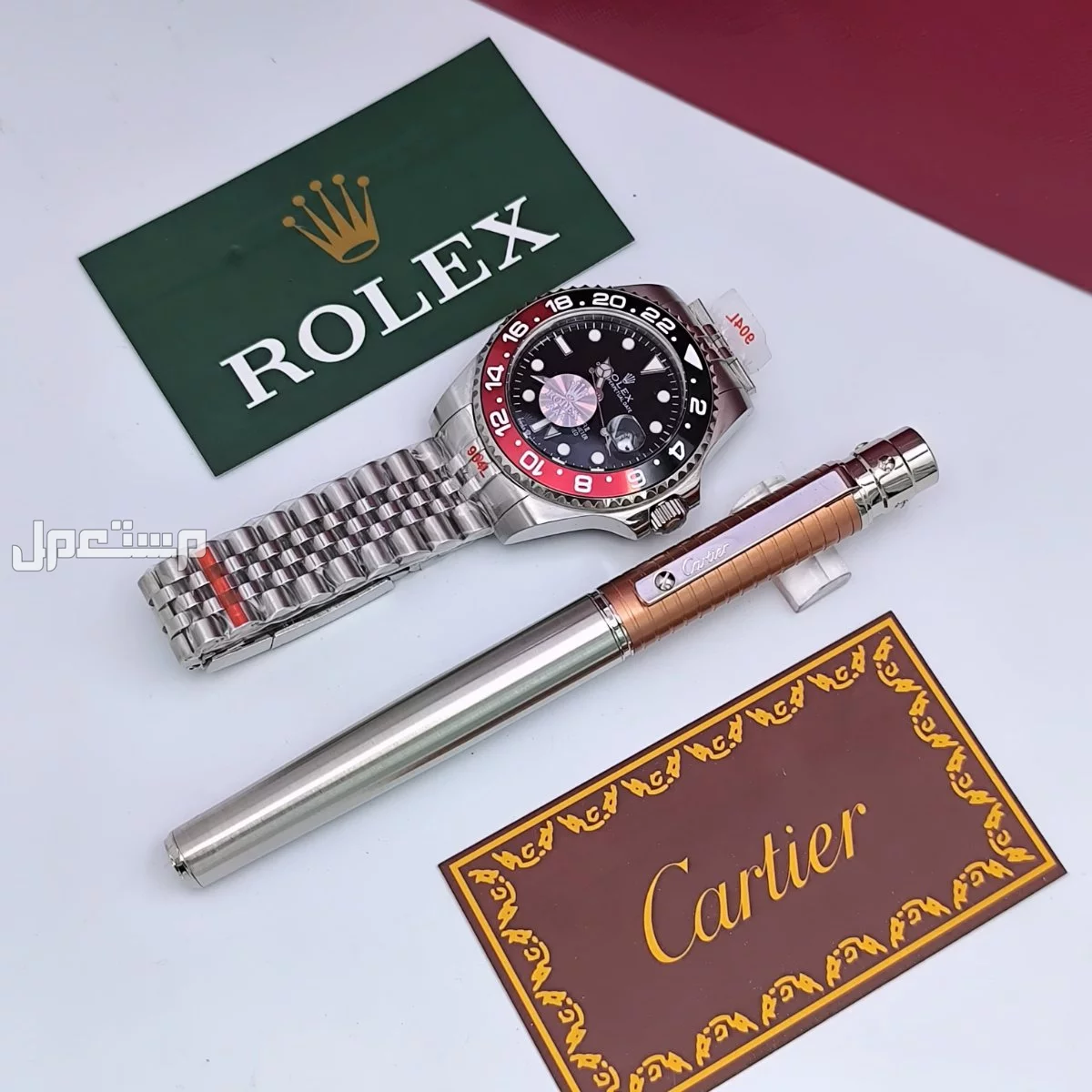 ساعات ____رجالي..   رولكس.. درجه اولى.  مع قلم كارتير درجة اولى مع جميع ملحقات الماركه.. *السعر 300ريال*..