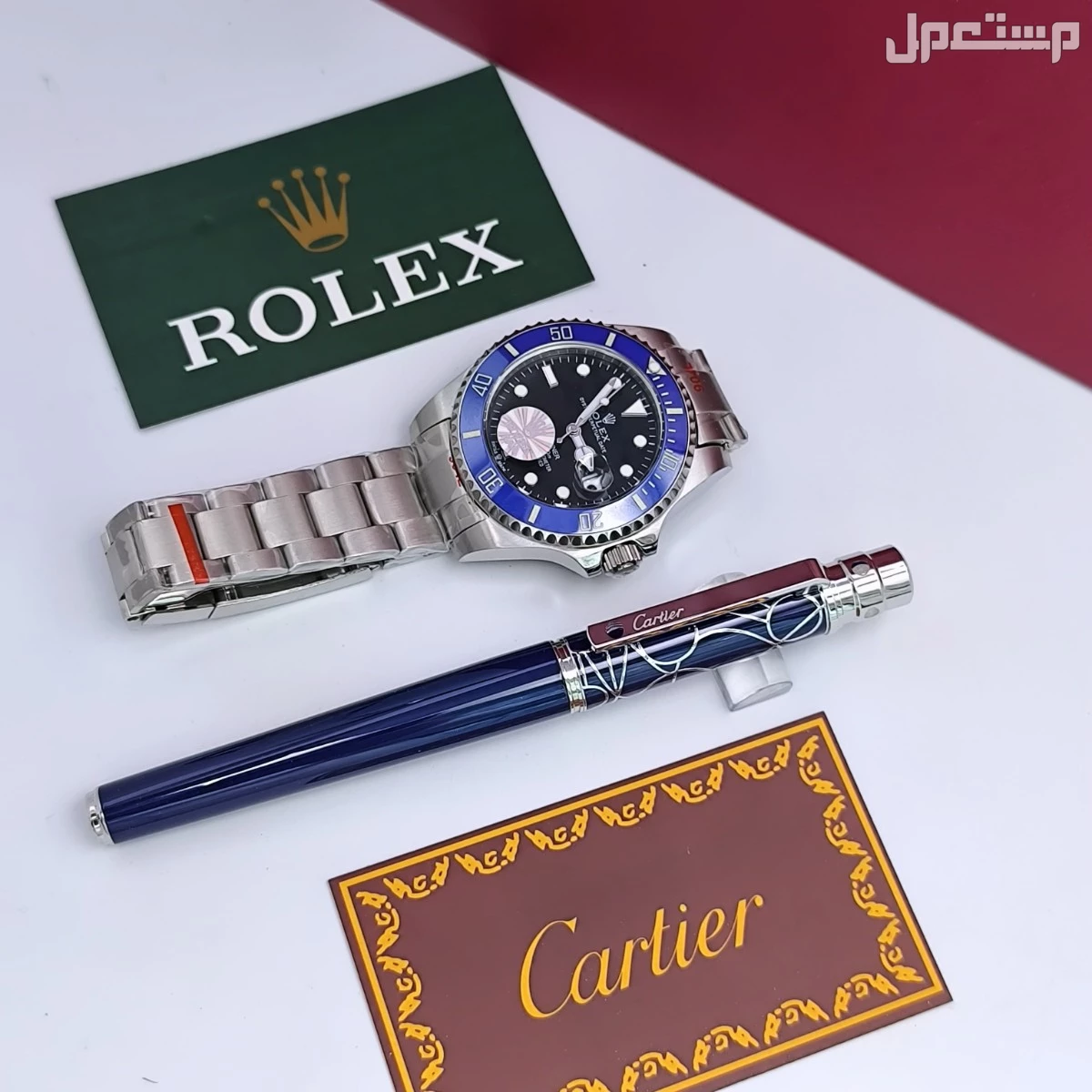 ساعات ____رجالي..   رولكس.. درجه اولى.  مع قلم كارتير درجة اولى مع جميع ملحقات الماركه.. *السعر 300ريال*..