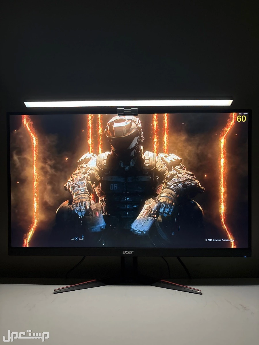 شاشة(ماركه ايسر و موديل Acer Acer Nitro VG270 M3)شاشه 27 بوصه . دقة الشاشه 1920x1080 ، Full HD ،وقت الاستجابه0.5 ملي ثانيه، معدل التحديث 180 هرتز، المدى الديناميكي العالي HDR10، تقدر تجي و تجرب الشاشه