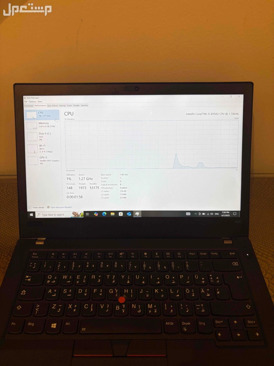 لابتوب لينوفو ثينك باد ThinkPad T480 ماركة لينوفو في الرياض بسعر 1300 ريال سعودي