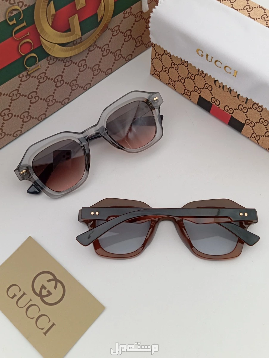 نظارات شمسية من ماركه قوتشي  مع جميع الملحقات السعر 110 ريال